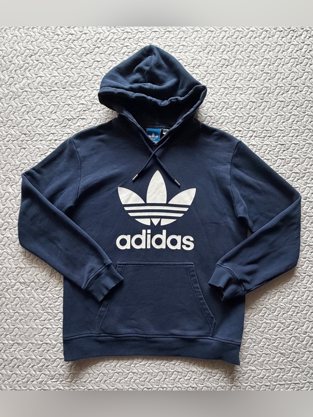 Adidas Originals Trefoil Hoodie Men’s Medium Navy Blue 2012 Pullover Sweatshirt